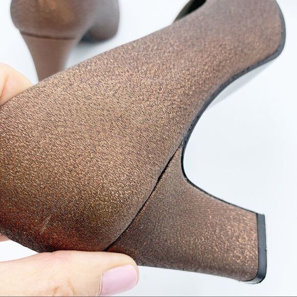 ‎Nina Metallic Copper Fabric Pumps Sz 7 - Picture 5 of 12